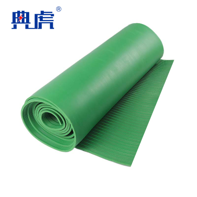 典虎 绝缘橡胶板 绿色条纹8mm*1m*5m 卷
