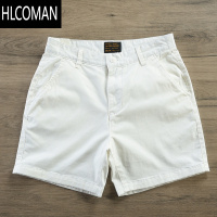 HLCOMAN2024新款夏季男士美式透气西装休闲高级感外穿4分裤白色短裤