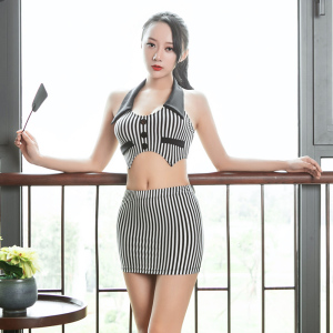 欲之诱惑 条纹情趣制服秘书 性感情趣内衣套装 夜店ol职业服 sm角色扮演 紧身裹胸包臀裙女王服 条纹情趣秘书服套装 默认颜色 默认尺寸