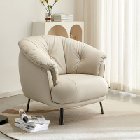 全友家居进口头层牛皮时尚简约客厅卧室书房沙发皮单椅