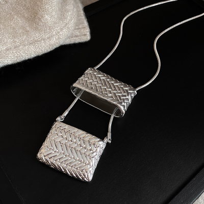 中古编织包包长款项链女2024年新款设计感毛衣链小众独特百搭配饰送女朋友老婆情人节七夕生日礼物