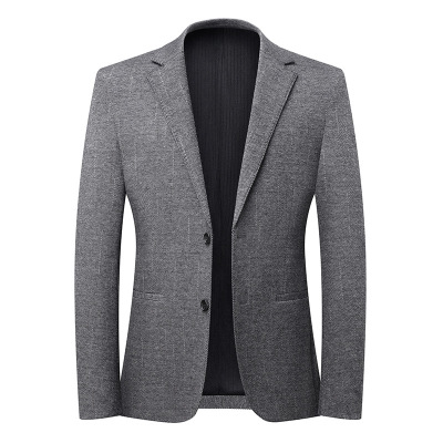 含羊毛秋季新款厚款商务休闲西装男士修身免烫西服可机洗单西外套
