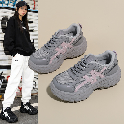 ins韩版新款老爹鞋女2026春季跑步休闲厚底增高鞋