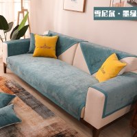 家柏饰(CORATED)沙发垫 四季通用防滑沙发巾盖布北欧简约加厚 沙发套全包套罩 雪尼尔非凡墨绿 110*210cm