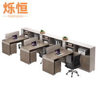 烁恒 屏风办公桌 1.5mF型三人位+柜椅 套