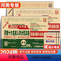 3本★语文+数学+英语 小学升初中 [正版]2024新版百校联盟河南重点名校入学分班真题卷语文数学英语全套小学毕业升学真