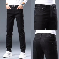 新款黑色牛仔裤男士简约高端经典弹力百搭休闲商务牛仔长裤子