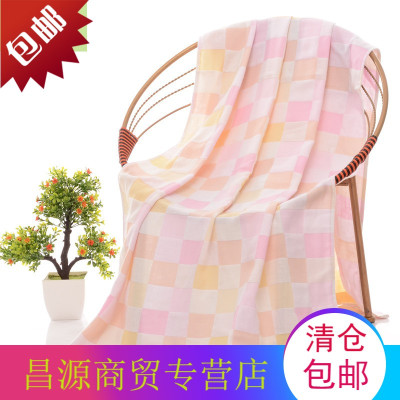 韵莱双层纱布浴巾纯棉吸水薄款婴儿宝宝儿童童被毛巾被