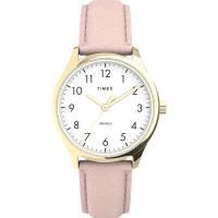 TIMEX/天美时女表简约经典白盘棕带轻便舒适腕表