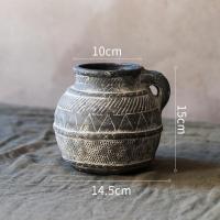 家柏饰(CORATED)非洲元素复古陶罐 艺术古老纹饰 装饰花器花盆摆件民族风 壁纹壶(底部已打孔) 大