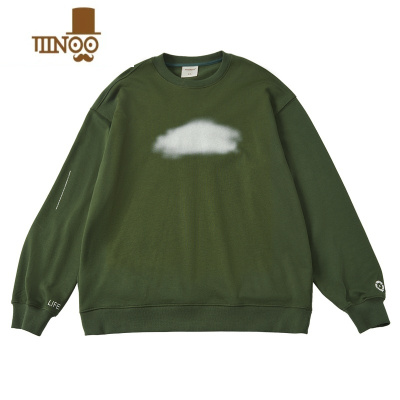 YANXU 21AW 山雨云 概念氛围感喷墨印花圆领卫衣男潮