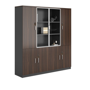 易企采 四门书柜 文件柜资料柜木质档案柜办公室书柜组合背景储物柜 四门书柜（颜色款式可选）