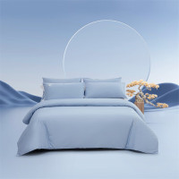 水星家纺 长绒棉四件套DH碧落苍蓝-K04(抗菌)/220x240cm/gd/套