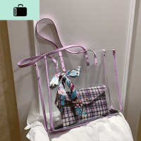 单肩大容量包包2020新款潮女韩版百搭透明果冻母包手提托特包NEW LAKE女士单肩包