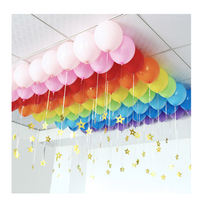 粉色渐变心形吊坠套餐一-哑光气球吊坠雨丝气球装饰套餐布置生活日用节日派对庆典用品气球/飘空气球