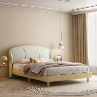 喜临门 - 贝壳 男孩女孩通用实木皮床 青少年双人床主卧学生床 贝壳[床架] 日光黄-单床