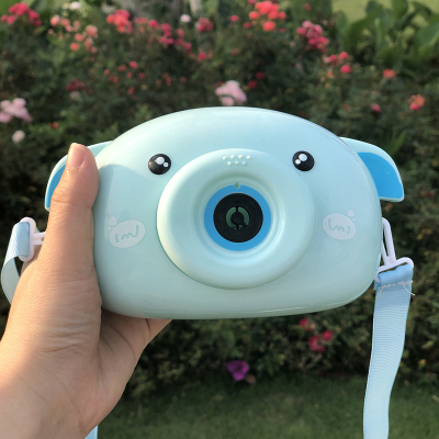 泰真小猪全自动泡泡机蓝色网红少女心照相机吹泡泡枪棒男孩女孩户外儿童玩具