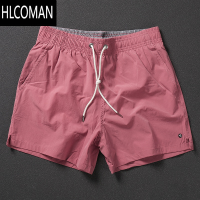 HLCOMAN沙滩裤男速干可下水夏季海边游泳温泉裤宽松纯色运动透气三分短裤