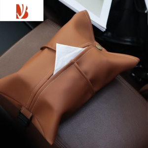 三维工匠车载纸巾盒挂式车内装饰品汽车扶手箱抽纸盒车用纸抽挂盒高级创意 棕咖