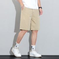 夏季男士冰丝休闲短裤直筒宽松五分裤中青年商务通勤薄款中裤男