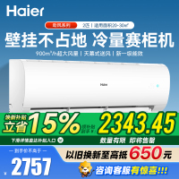 海尔Haier空调小2匹新一级能效冷暖家用卧室壁挂空调大风量智控除菌自清洁 劲风 KFR-48GW/24P1A181U1