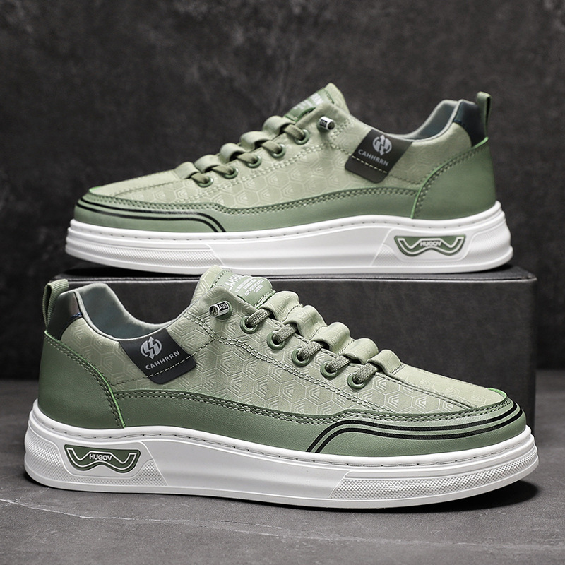 男鞋2026春夏新款透气轻便运动平底百搭时尚潮流简约男士休闲板鞋