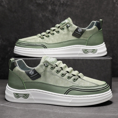 男鞋2026春夏新款透气轻便运动平底百搭时尚潮流简约男士休闲板鞋