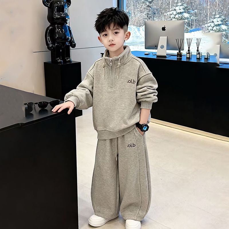 儿童装男童春秋款套装2026新款春装运动男孩大童春季卫衣酷帅气潮
