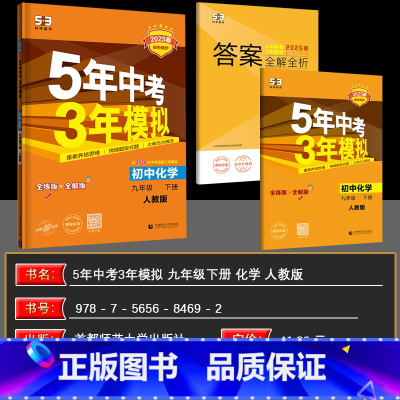 化学 九年级下 [正版]2025春5年中考3年模拟 九年级化学下册 人教版RJ 初中化学人教版九年级化学下册 五年中考三