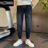 HLCOMAN做旧牛仔裤男加绒加厚冬款裤子2024新款束脚休闲牛仔潮男裤