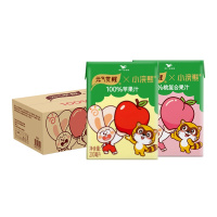 小浣熊联名]统一元气觉醒100%桃味苹果味便携装200ml*24盒整箱混合果汁饮料