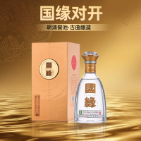 [对开单瓶]国缘对开 醇厚高档白酒浓香型纯粮食酿造宴席商务酒水今世缘瓶装500ml*1