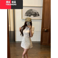 YIBUSHENG纯欲风御姐Polo领衬衫连衣裙女装季性感收腰A字裙短裙