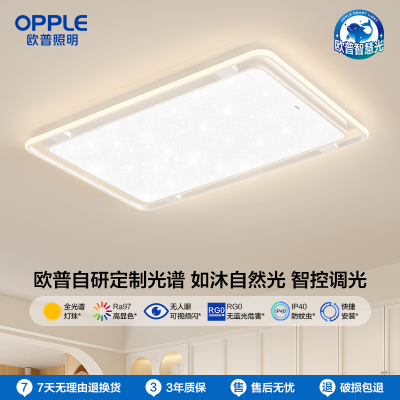 欧普照明线面立体发光客厅灯吸顶灯超大瓦数高亮吸顶灯灯具家用