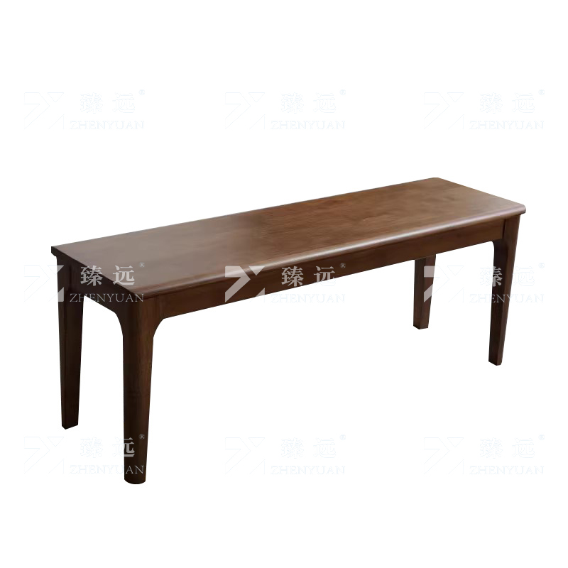 臻远ZY3121625全实木长条凳餐桌凳换鞋凳床尾凳胡桃色1.5米
