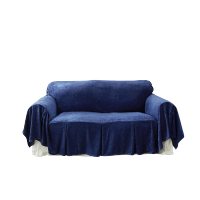 家柏饰(CORATED)沙发巾全盖套罩垫秋冬季北欧式雪尼尔布艺客厅三人组合田园防滑套 雪尼尔深蓝 180*300cm