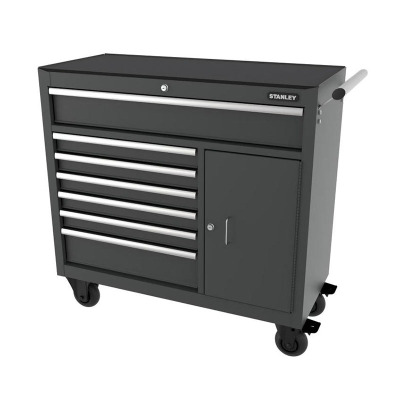 安信ACTUAL移动汽修零件工具推车五金工具箱多功能带轮子收纳柜多层置物架 灰色