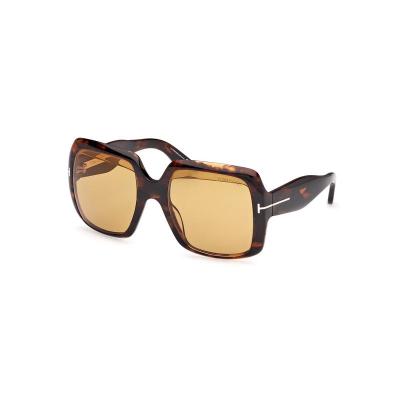 汤姆福特(Tom Ford)方形复古暗哈瓦那色女士太阳镜时尚百搭防紫外