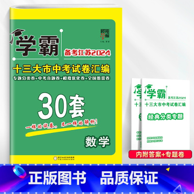 [2024]中考数学 初中通用 [正版]备考2024学霸江苏13十三大市中考试卷汇编30三十28二十八套数学语文英语物理
