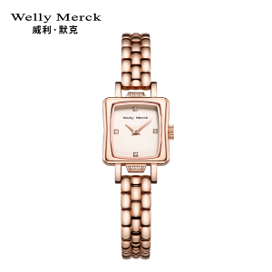 welly merck威利默克女生手表时尚防水新款方形小巧女士腕表正品石英学生女表WM087L