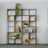 心业铁艺置物架XY-SJ16实木书架 此产品单件不出售批量请联系客服