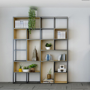 心业铁艺置物架XY-SJ16实木书架 此产品单件不出售批量请联系客服