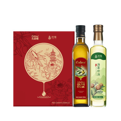 克莉娜 特级初榨橄榄油+迎福油茶籽油250ML*2礼盒