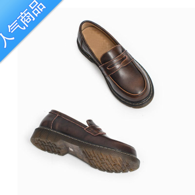 SUNTEKJK制服鞋小皮鞋日系软妹学生复古文艺单鞋乐福鞋女3305