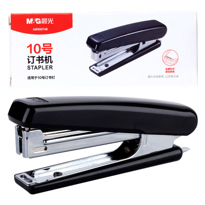 晨光 M&G 省力型金属订书机自带起钉器 ABS92748 10页 (黑色) (适配#10针) 个