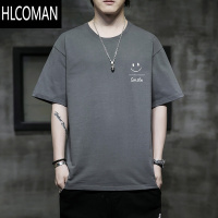 HLCOMAN男士短袖t恤2025新款夏季男生宽松圆领半袖体恤男T青少年衣服