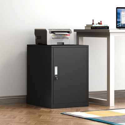 域赢文件柜办公柜矮柜抽屉柜钢制铁皮档案床头柜单门柜黑色