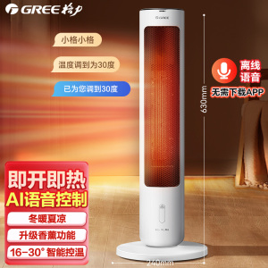 格力(GREE)[升级语音控制]取暖器家用暖风机电暖器广角送暖电暖气立式取暖气轻音电暖风热风机NFTB-X6020BV NFTB-X6020BV NFTB-X6020BV