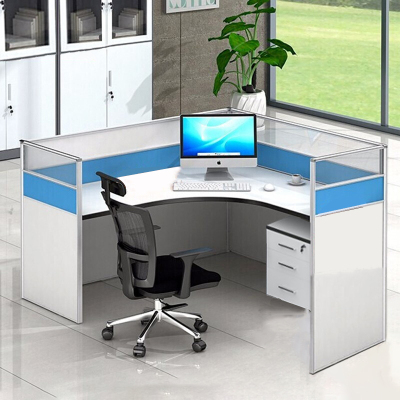 绵冠 屏风办公桌职员电脑桌隔断卡座财务桌单人位含柜不含椅