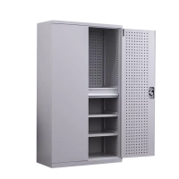 阿拉贡重型工具柜加厚物件工具储物柜工厂铁皮柜汽修厂零件收纳柜白色四层一抽带挂板